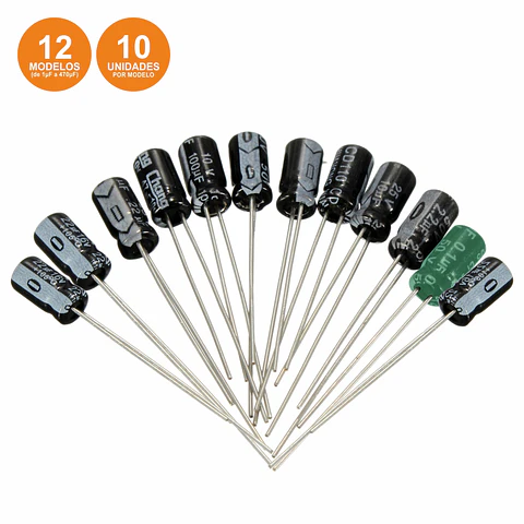 CONJUNTO DE 120 CONDENSADORES ELECTROLITICOS