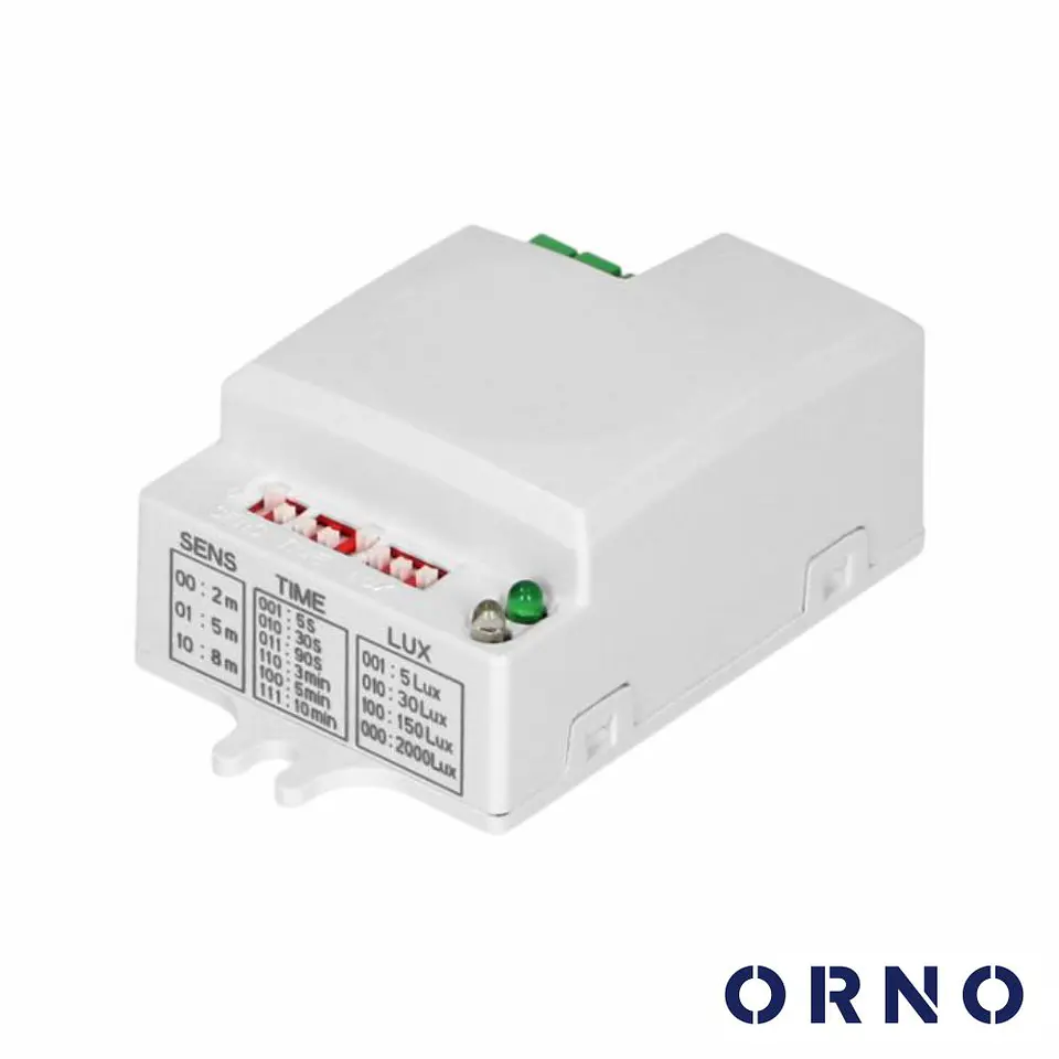 Mini Detetor De Movimento Por Micro-Ondas C/ DIP Switch ORNO 1