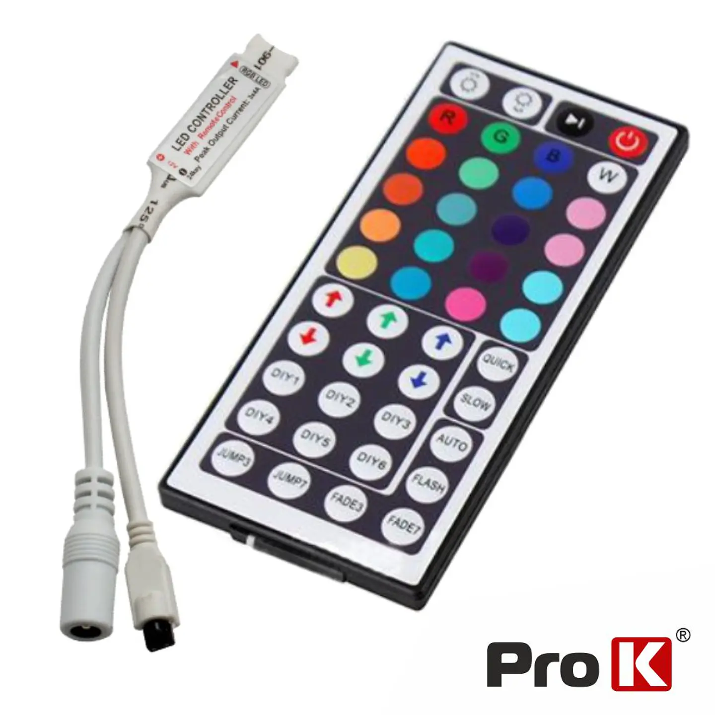 CONTROLADOR P/ FITA LEDS RGB 12V C/COMANDO PROK 1