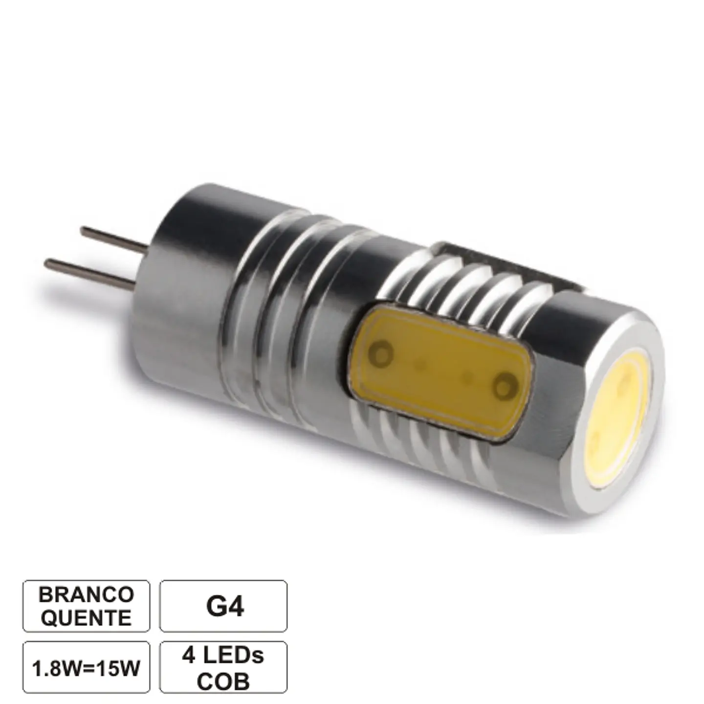 LÂMPADA G4 1.8W 12V 1 LED SMD COB BRANCO QUENTE 1