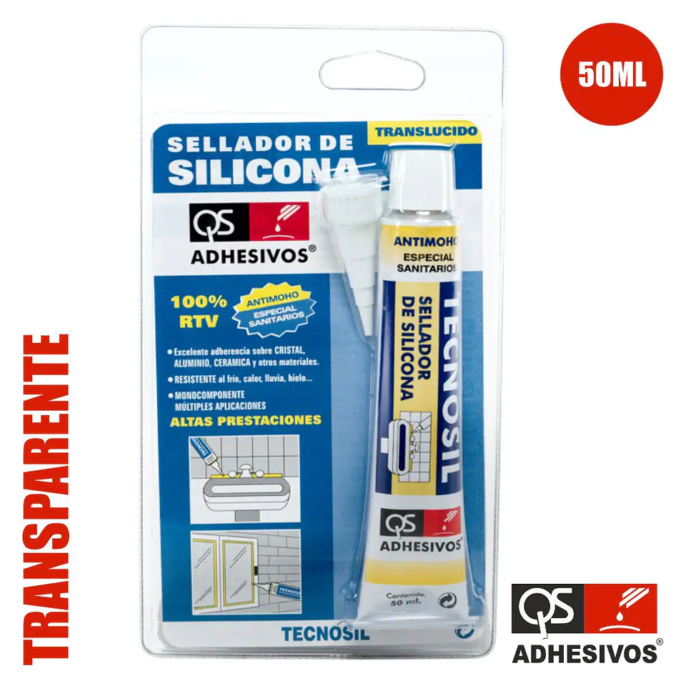 SILICONE ACÉTICO SANITÁRIO TRANSPARENTE 50ML QS 1