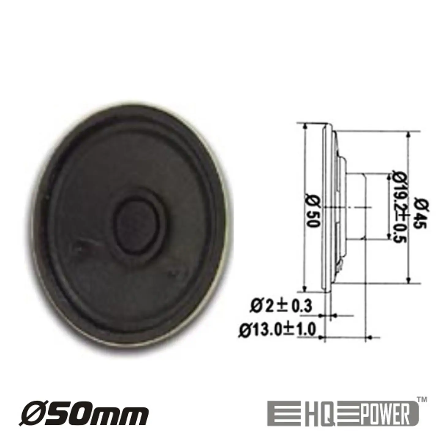 ALTIFALANTE MINIATURA 0.5W 8 OHM 50MM HQ POWER 1