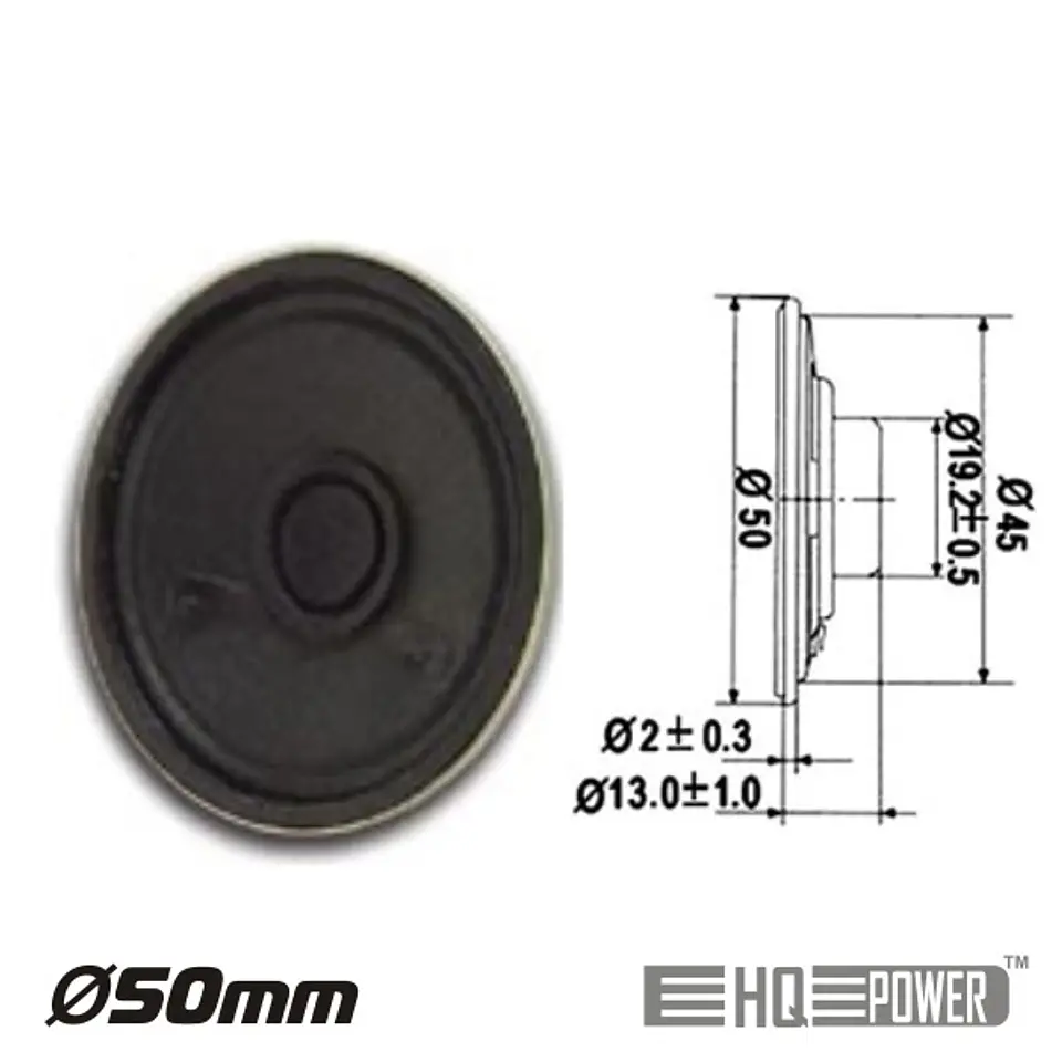 ALTIFALANTE MINIATURA 0.5W 8 OHM 50MM HQ POWER 1