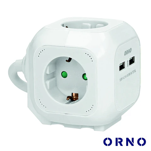 Extensão Elétrica 4x Schuko 2x USB-A 1.4m ORNO