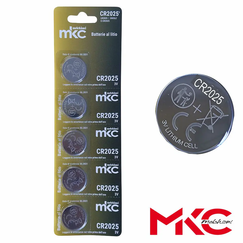Pilha Lítio Botão CR2025 3V 5x Blister MKC 1