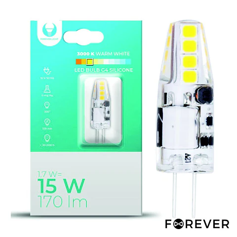 Lâmpada G4 1.7W 12V Silicone 3000K 170lm
