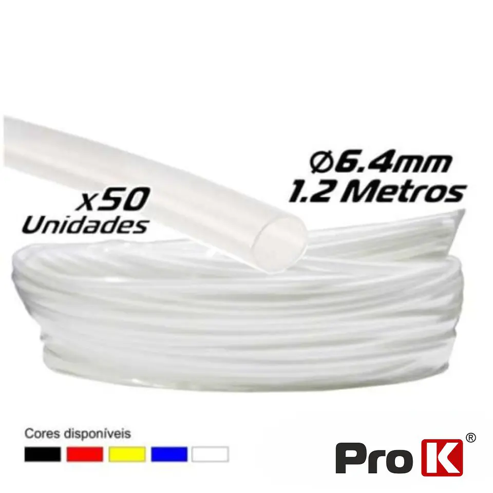 TUBO MANGA TERMORETRÁCTIL 6.4MM 1.2M 50X TRANSPARENTE PROK 1