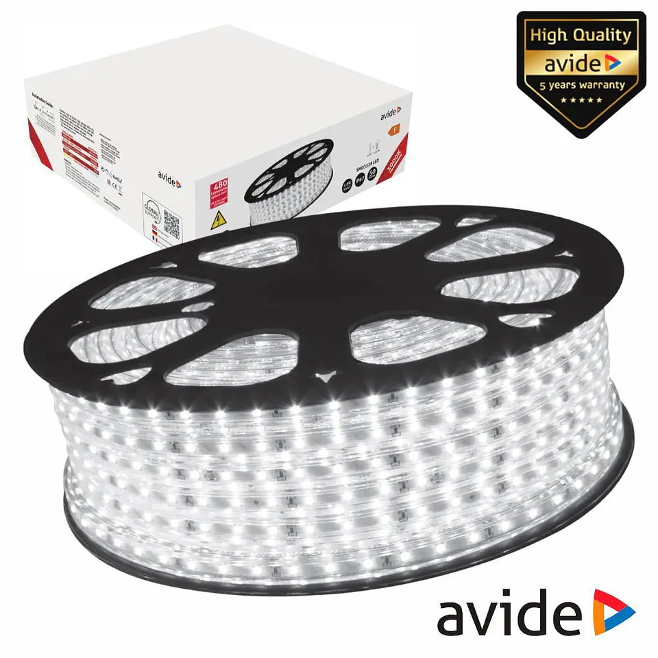 Fita 3000 LEDS 3528 3000K 220V 4.8W/m 50m IP67 AVIDE 1
