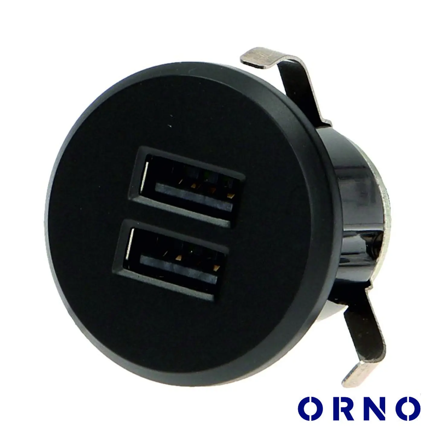 Tomada C/ 2 Saídas USB P/ Secretária 5V / 2.1A Preto ORNO 1