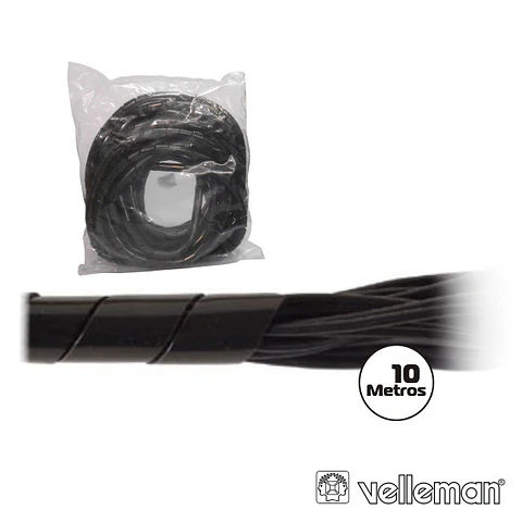 PROTECTOR DE CABO ESPIRAL PRETO 10M Ø 15MM VELLEMAN