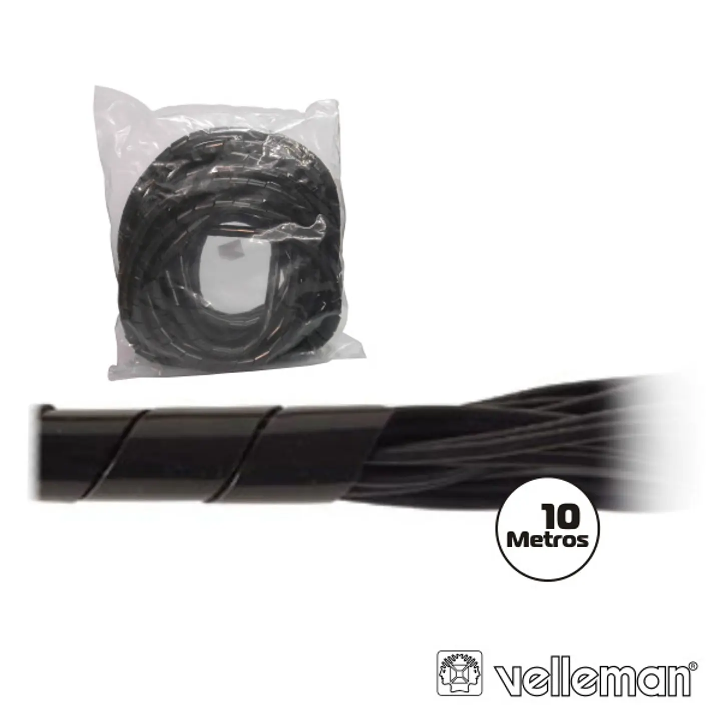 PROTECTOR DE CABO ESPIRAL PRETO 10M Ø 15MM VELLEMAN 1