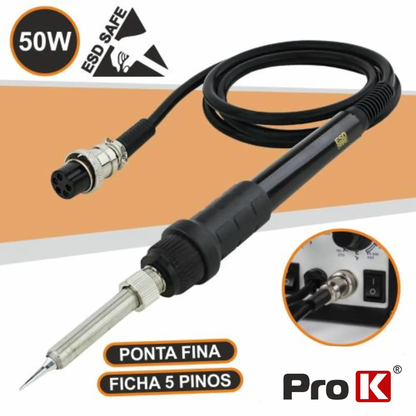 FERRO DE SOLDAR 50W P/ ESTAÇÕES SOLDAR FICHA 5P PROK 1