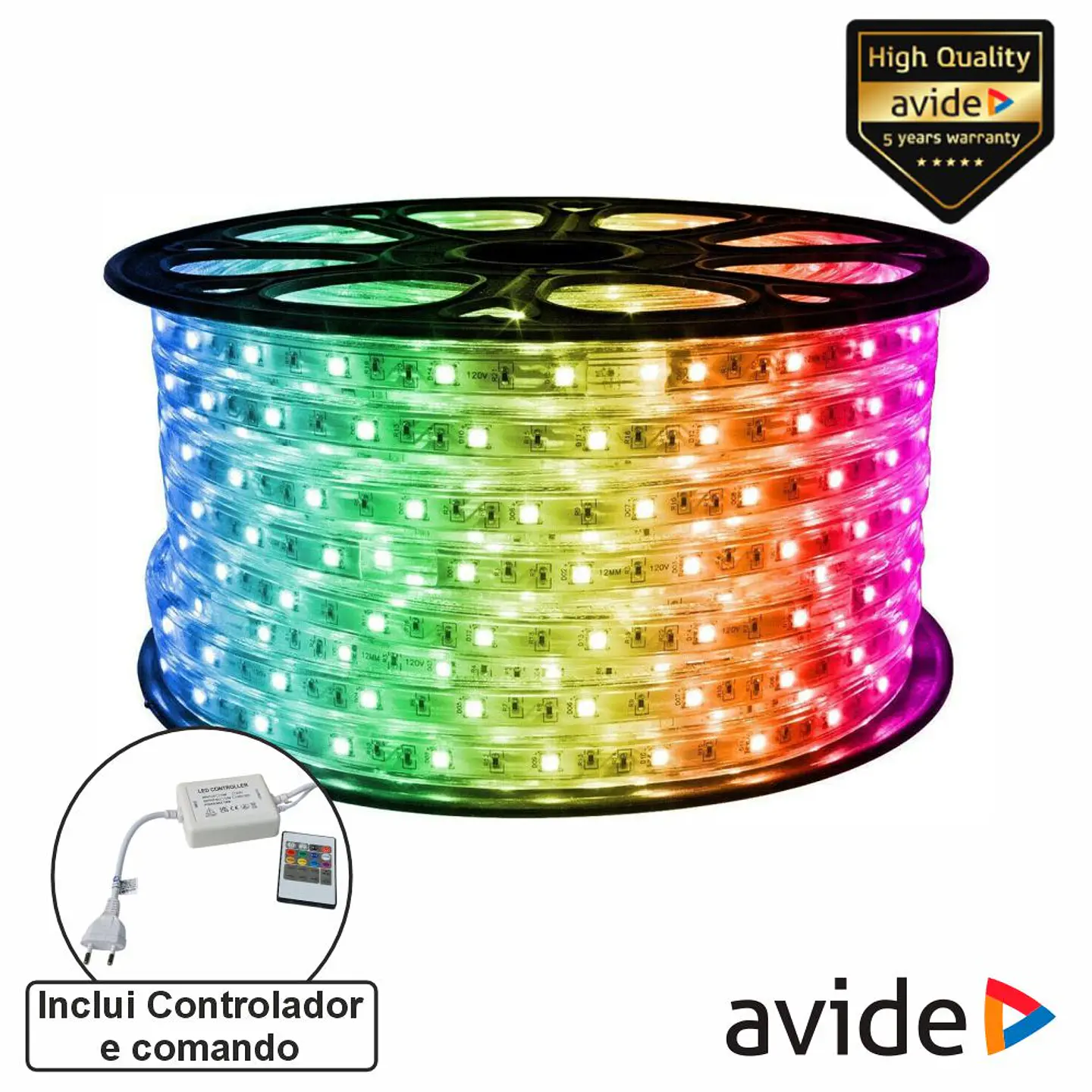 Fita 3000 LEDS 5050 RGB 220V 50m IP67 AVIDE 1