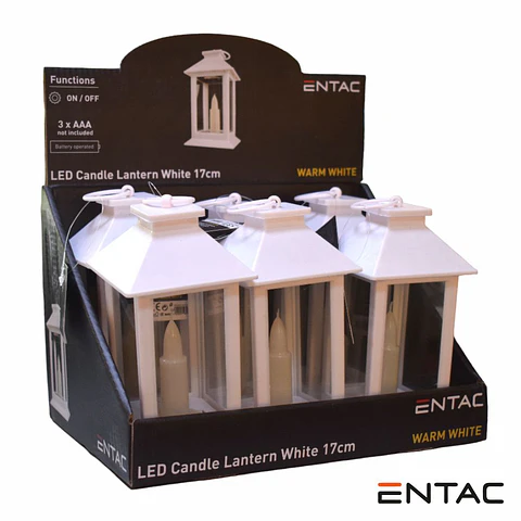 Expositor C/ 6 Candeeiros Decorativos LED 17cm Branco