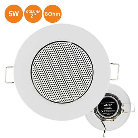 COLUNA DE TECTO 8 OHM 2" 50MM 5W BRANCA