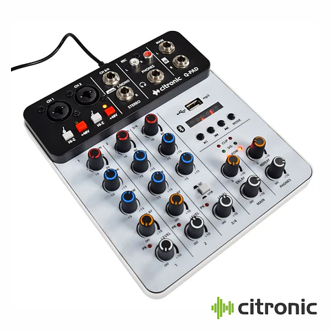 Mesa Mistura 4 Canais USB/BT Interface Áudio CITRONIC