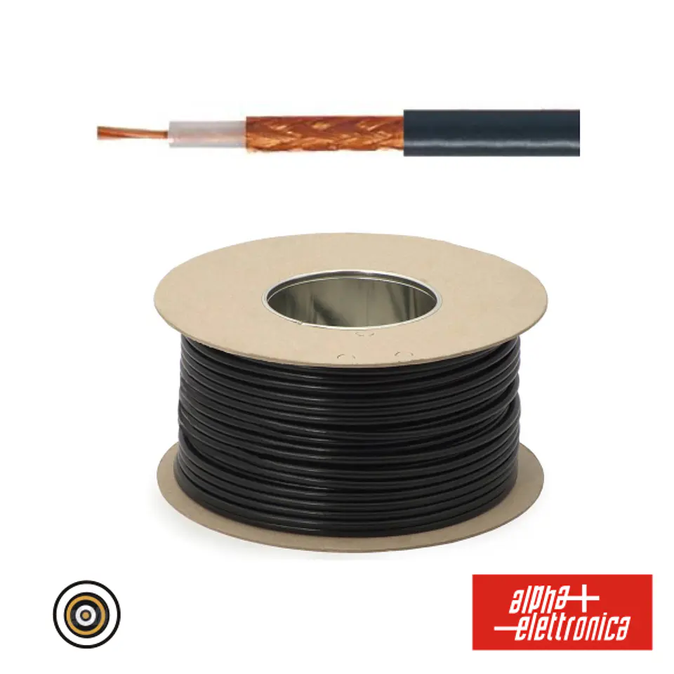 CABO ELETRONICA 1 CONDUTOR + MALHA 1x0.56 °8mm PRETO 1