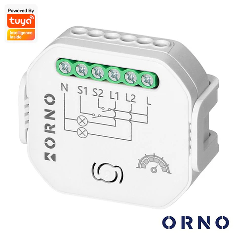 Módulo Relé 2 Canais Dimável 2300W 10A WiFi+BT Tuya ORNO