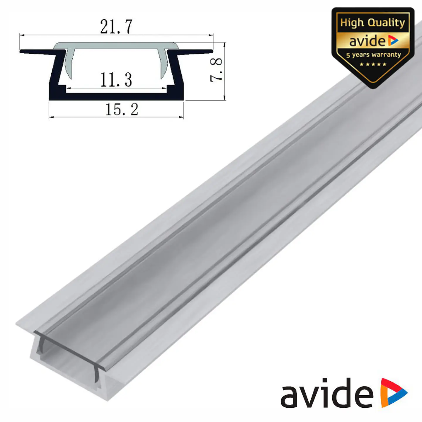Perfil De Alumínio C/ Abas P/ Fita LED 1m AVIDE 1
