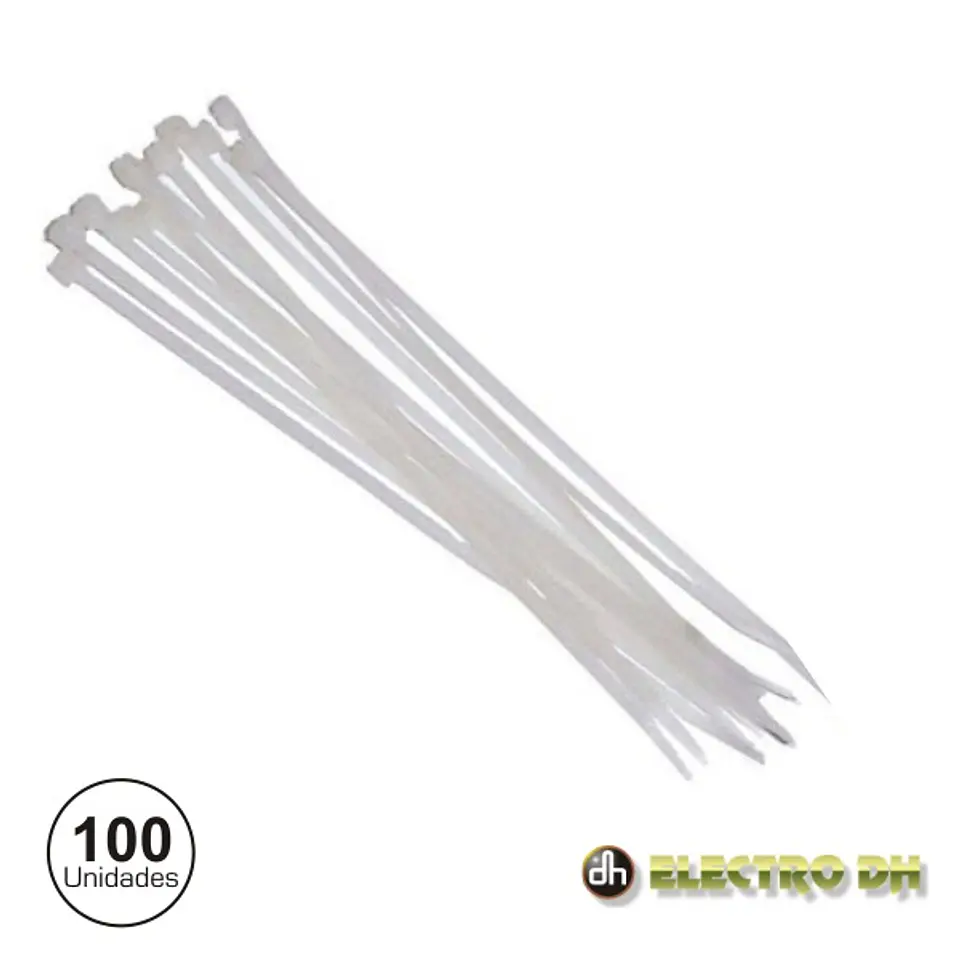 BRAÇADEIRA PLÁSTICA 250X4.8MM BRANCO EDH 1