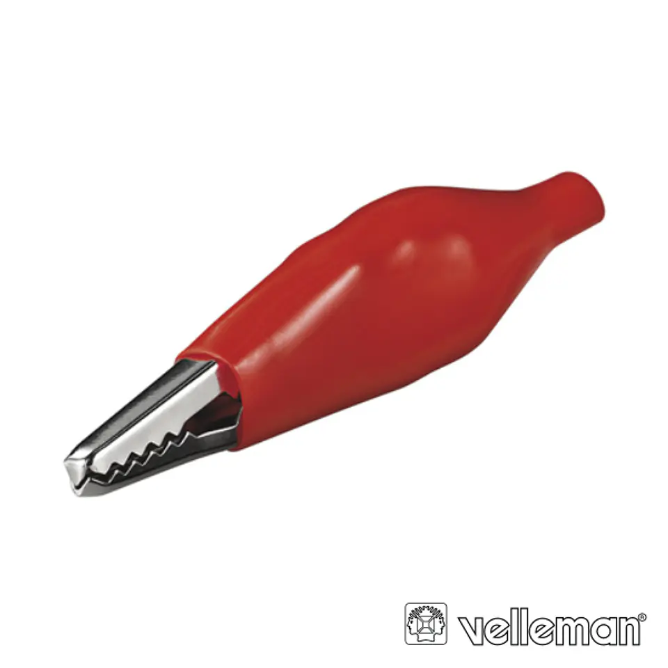 PINÇA CROCODILO 27MM ISOLADA VERMELHA 1