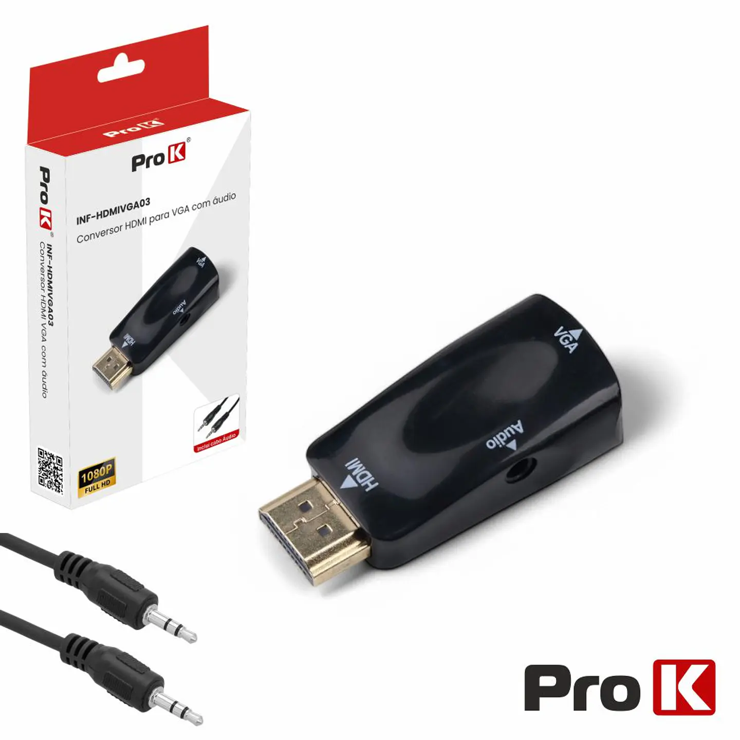 CONVERSOR HDMI -> VGA C/AUDIO PROK 1