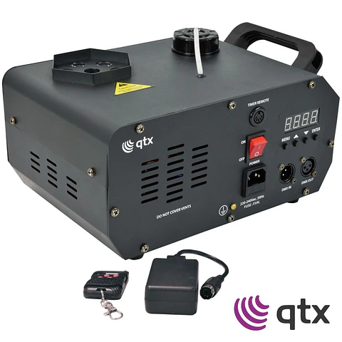 Máquina De Fumos 1000W Vertical 6 LEDS RGB Comando DMX QTX
