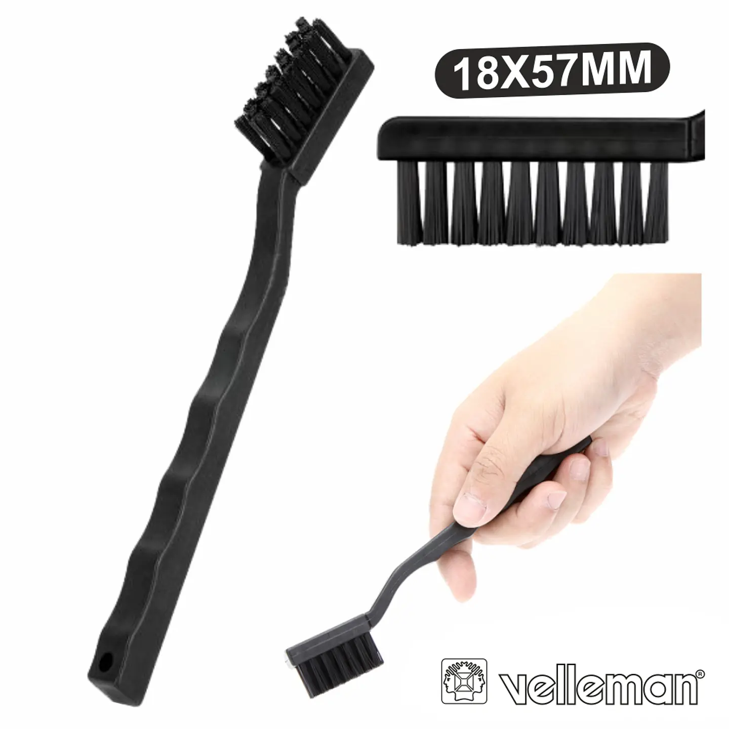 ESCOVA ANTI-ESTÁTICA LARGA 175MM VELLEMAN 1