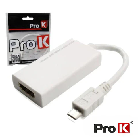CONVERSOR MHL P/ HDMI FÊMEA BRANCO PROK