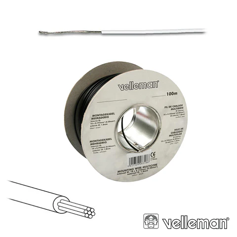 CABO MULTIFILAR BRANCO 0.20MM ROLO 100M VELLEMAN
