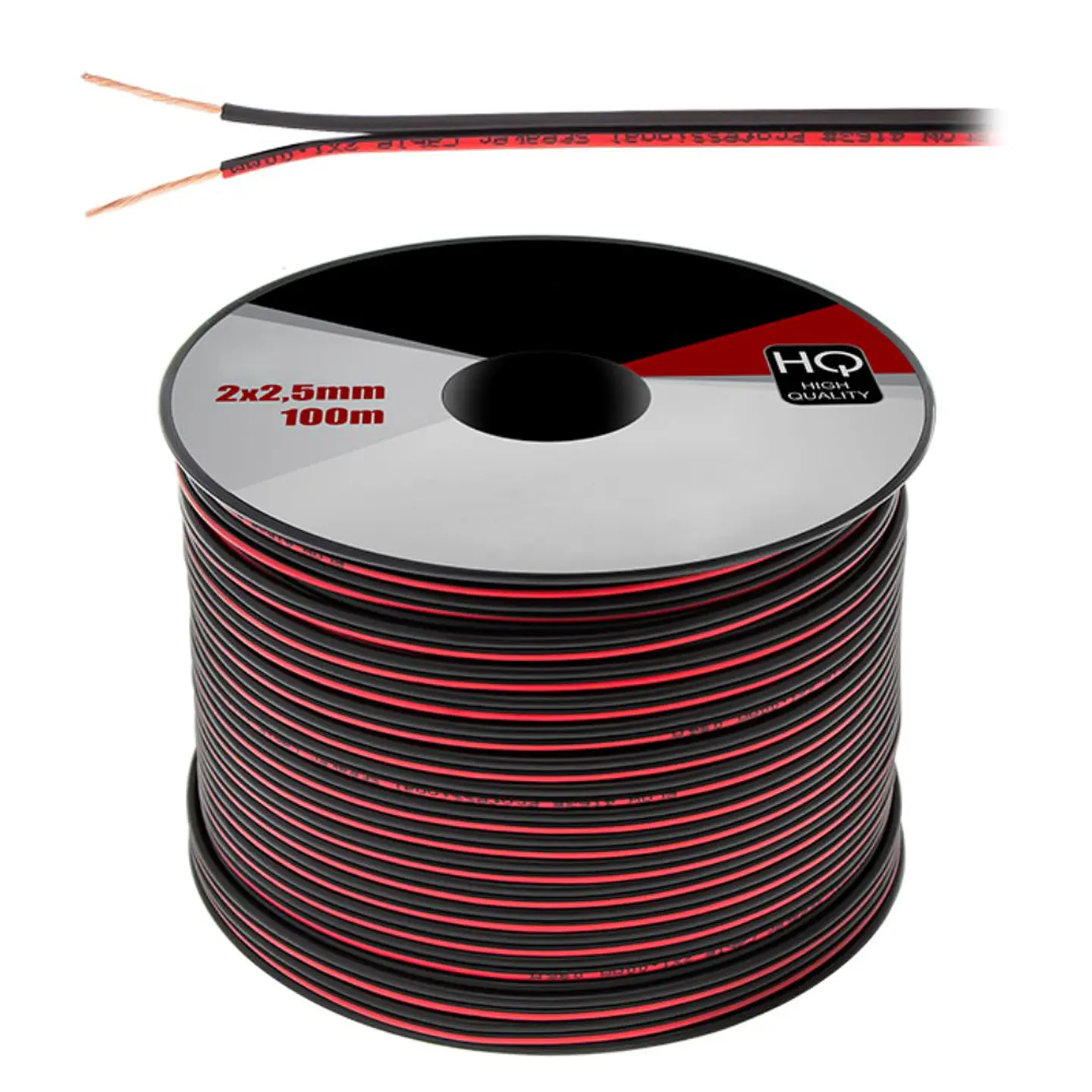Cabo Coluna 2x2.50mm Preto/Vermelho 100m 1