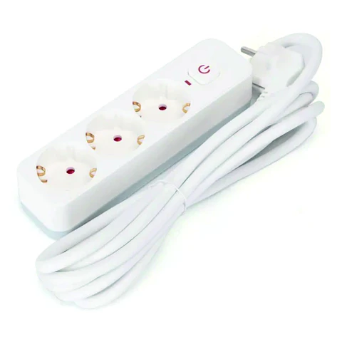 Extensão Elétrica 3x Schuko C/ Interruptor 3m 3G1.5