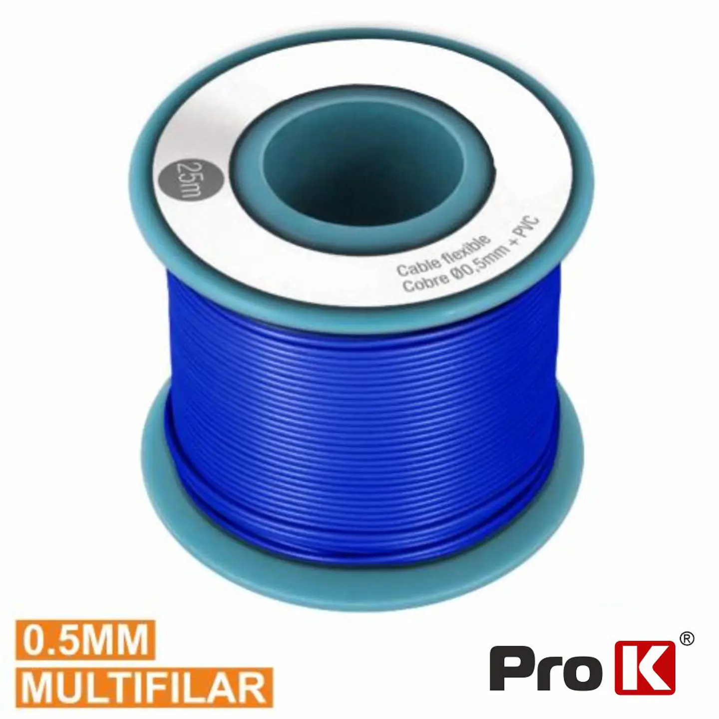CABO MULTIFILAR AZUL 0.5MM ROLO 25M PROK 1