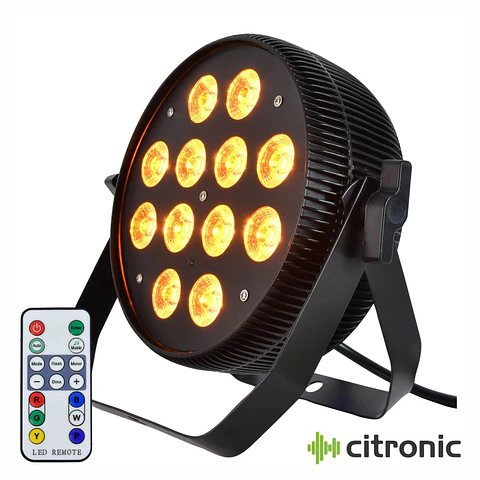 Projetor Par 12 LEDS 144W RGBWA-UV DMX512 Preto CITRONIC