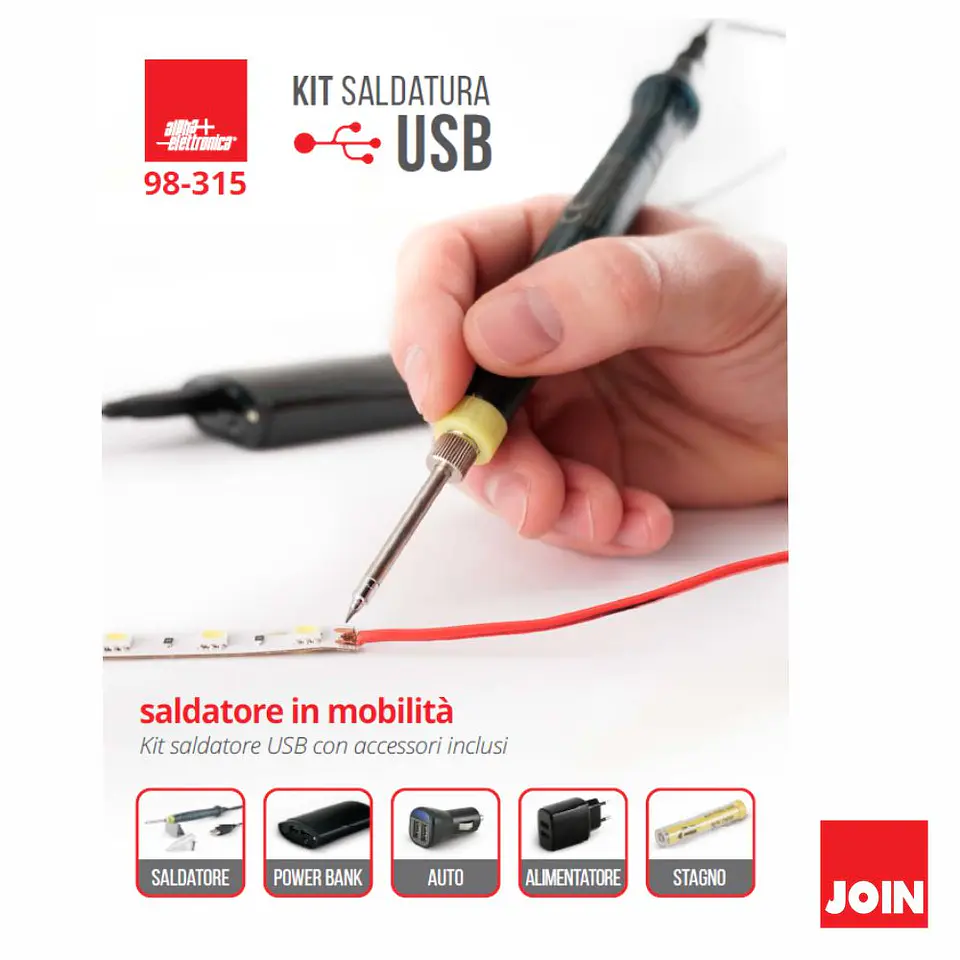 Kit Soldadura USB Ferro 8W Solda/Alimentador/Powerbank 1
