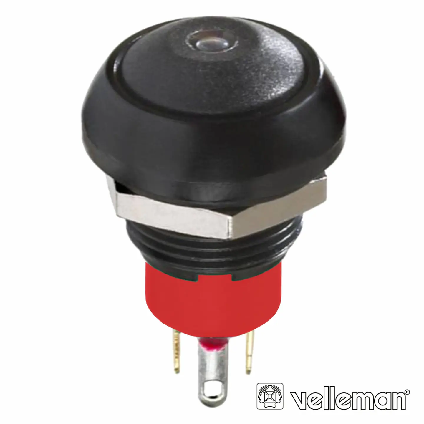 INTERRUPTOR PRESSÃO MINIATURA 1 LED 1P SPST (ON)-OFF PRETO 1