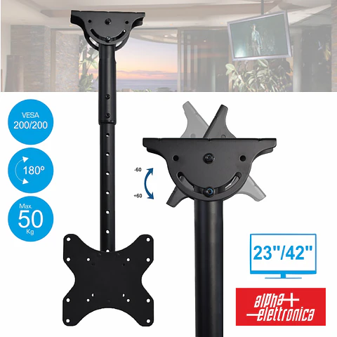 SUPORTE LCD/PLASMA 23/42" TECTO 50KG ALPHA