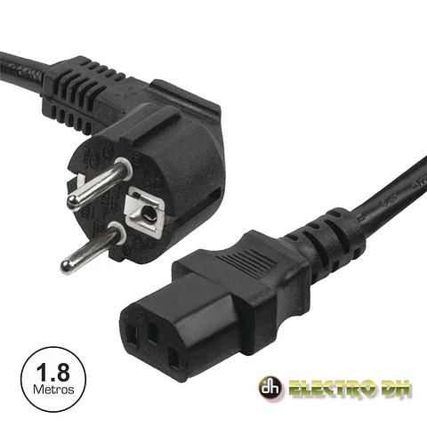 CABO ALIMENTAÇÃO SCHUKO MACHO 3P / IEC C13 FÊMEA 1.8M PRETO