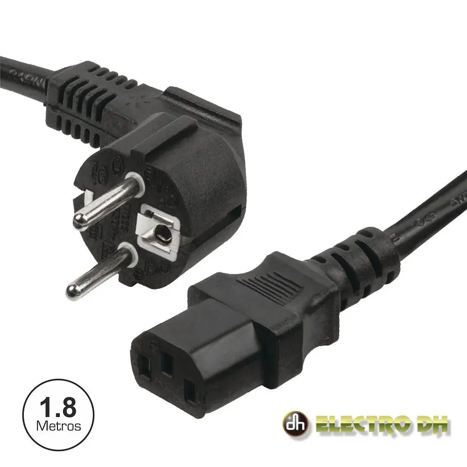 CABO ALIMENTAÇÃO SCHUKO MACHO 3P / IEC C13 FÊMEA 1.8M PRETO 1