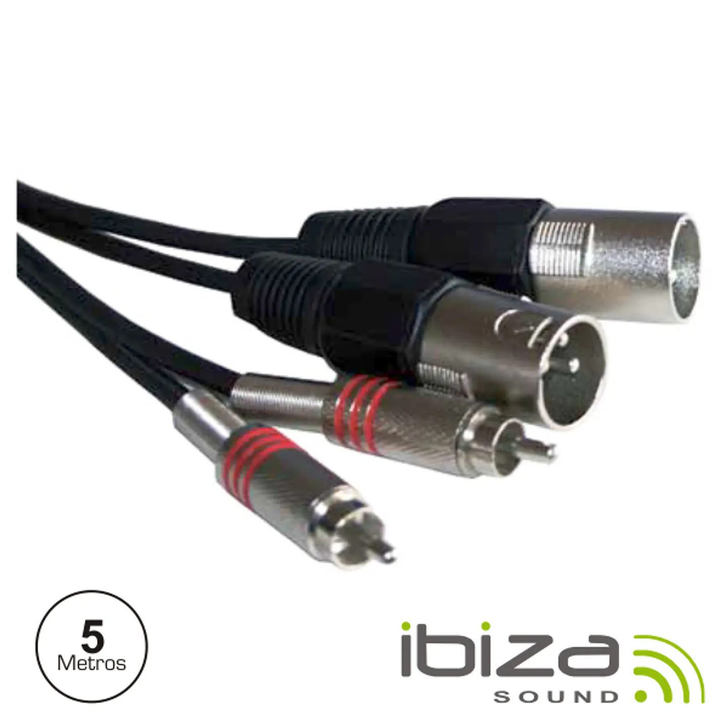 CABO 2-XLR 3P MACHO / 2-RCA MACHO 5M IBIZA 1