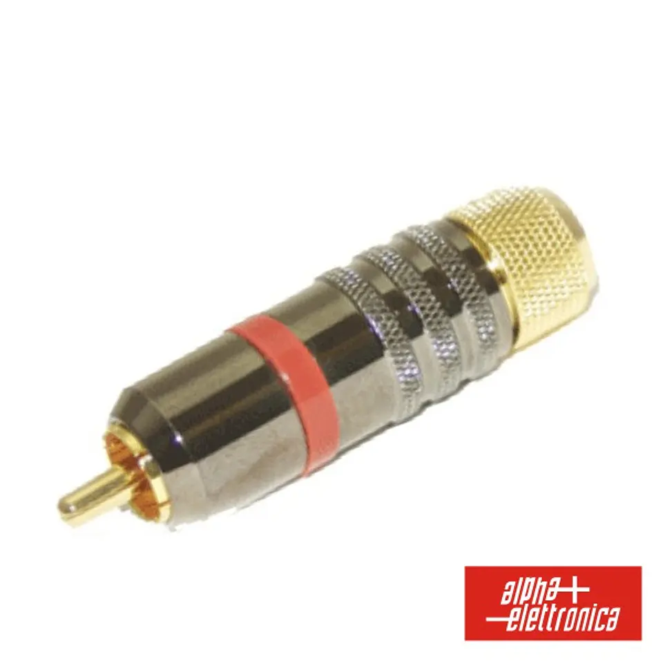 FICHA RCA MACHO POLARIZADO/AUTOSTRING DOURADO-VERMELHO 1