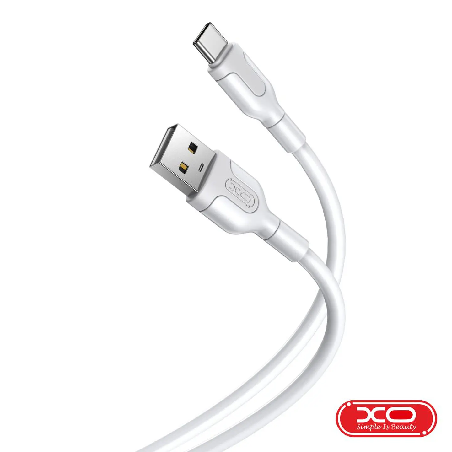 Cabo USB-A 2.0 Macho / USB-C 2.1A 1m Branco XO 1
