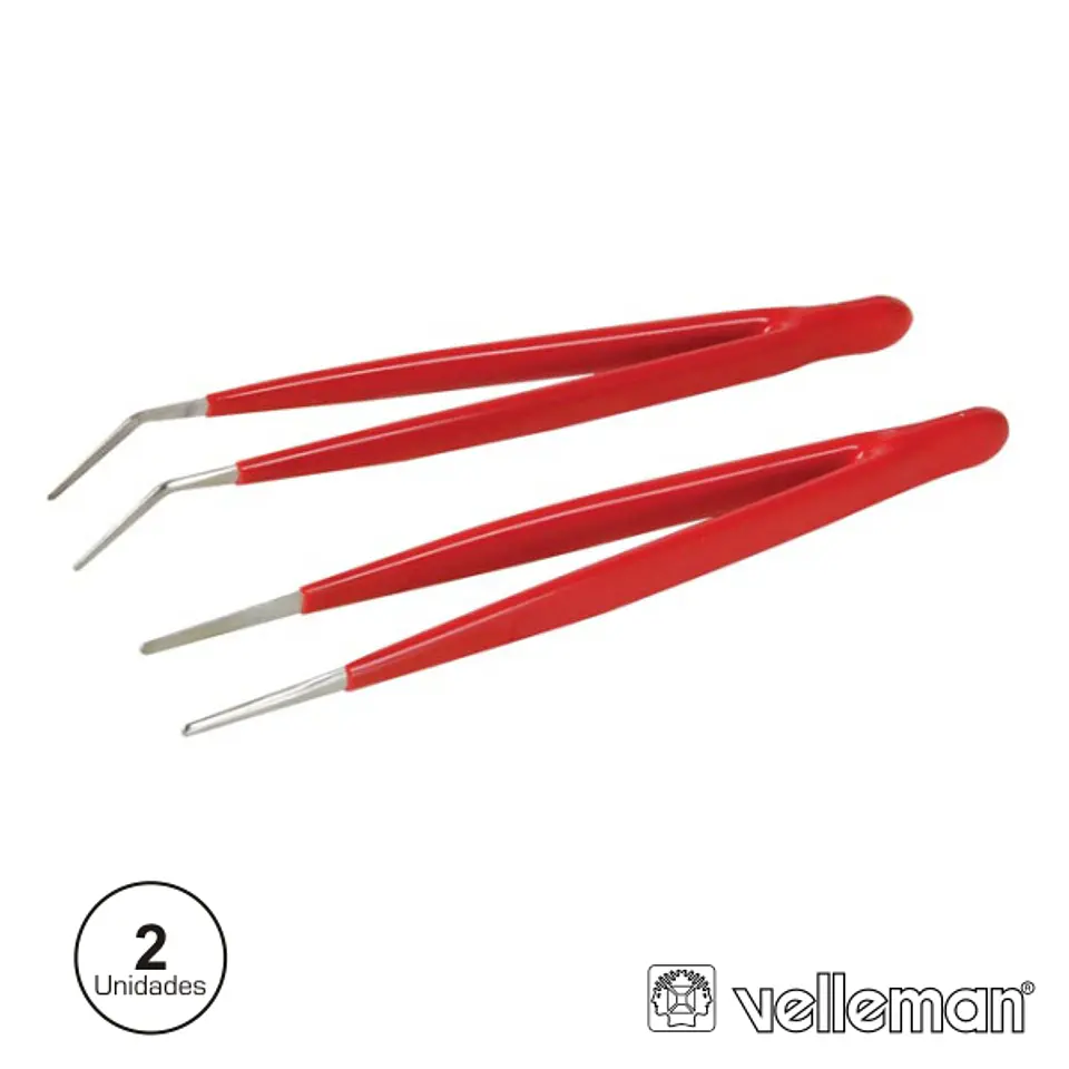 CONJUNTO 2 PINÇAS C/ PONTAS CURVAS E PLANAS VELLEMAN 1