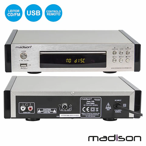 LEITOR MP3 C/ FM/CD/CD-R/CD-RW COMANDO MADISON