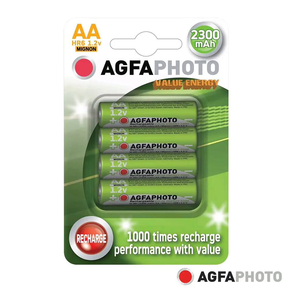 Pilha Recarregável AA 1.2V 2300mAh 4x Blister AGFAPHOTO 1