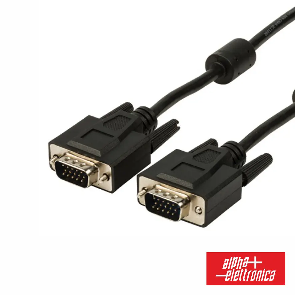 Cabo VGA Macho HD 15p / Macho HD 15p 10m Preto ALPHA 1