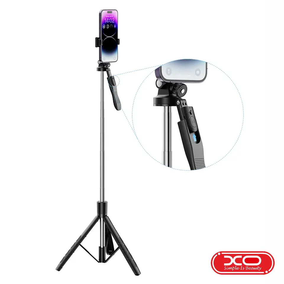 Vara Telescópica Monopod P/ Selfies C/ Função Tripé XO 1