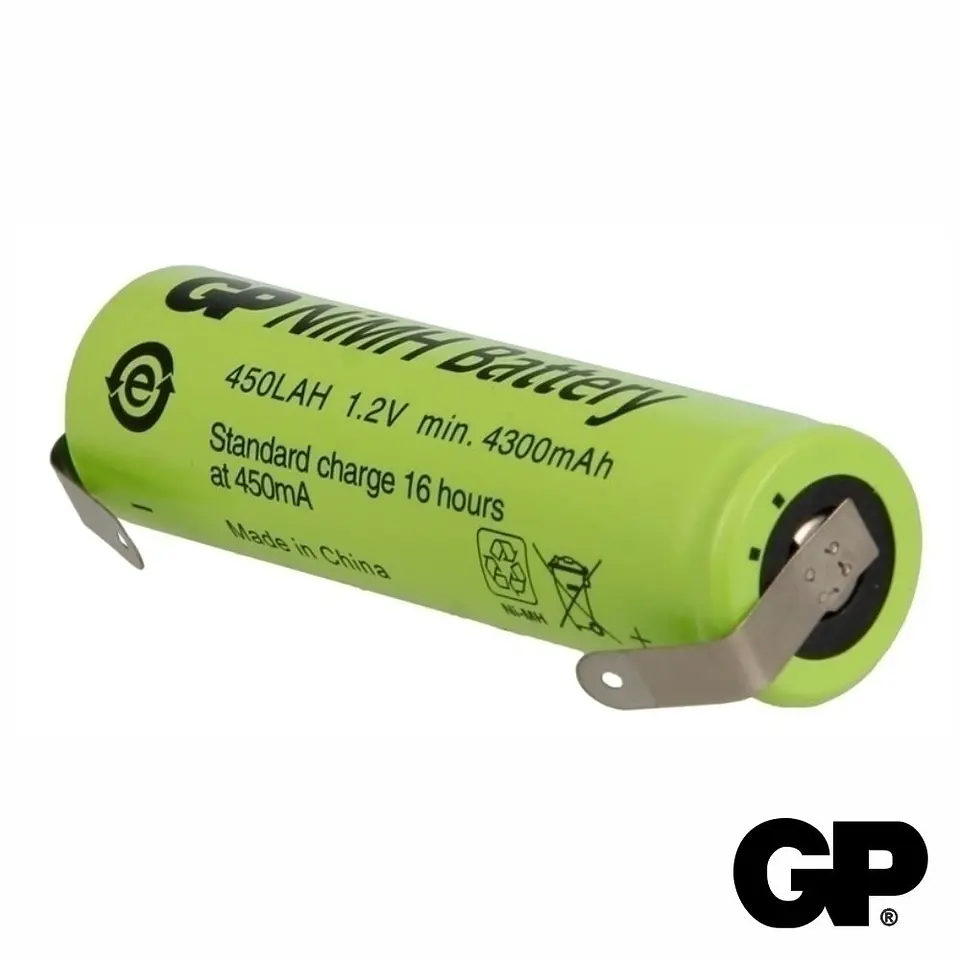Bateria NI-MH 18670 1.2V 4300mA C/ Patilhas Recarregável GP 1