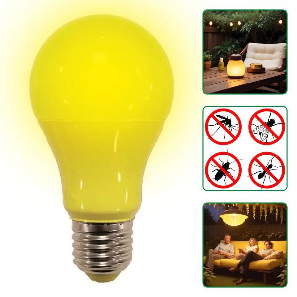 Lâmpada LED Repelente de Insetos E27 A60 7W 1