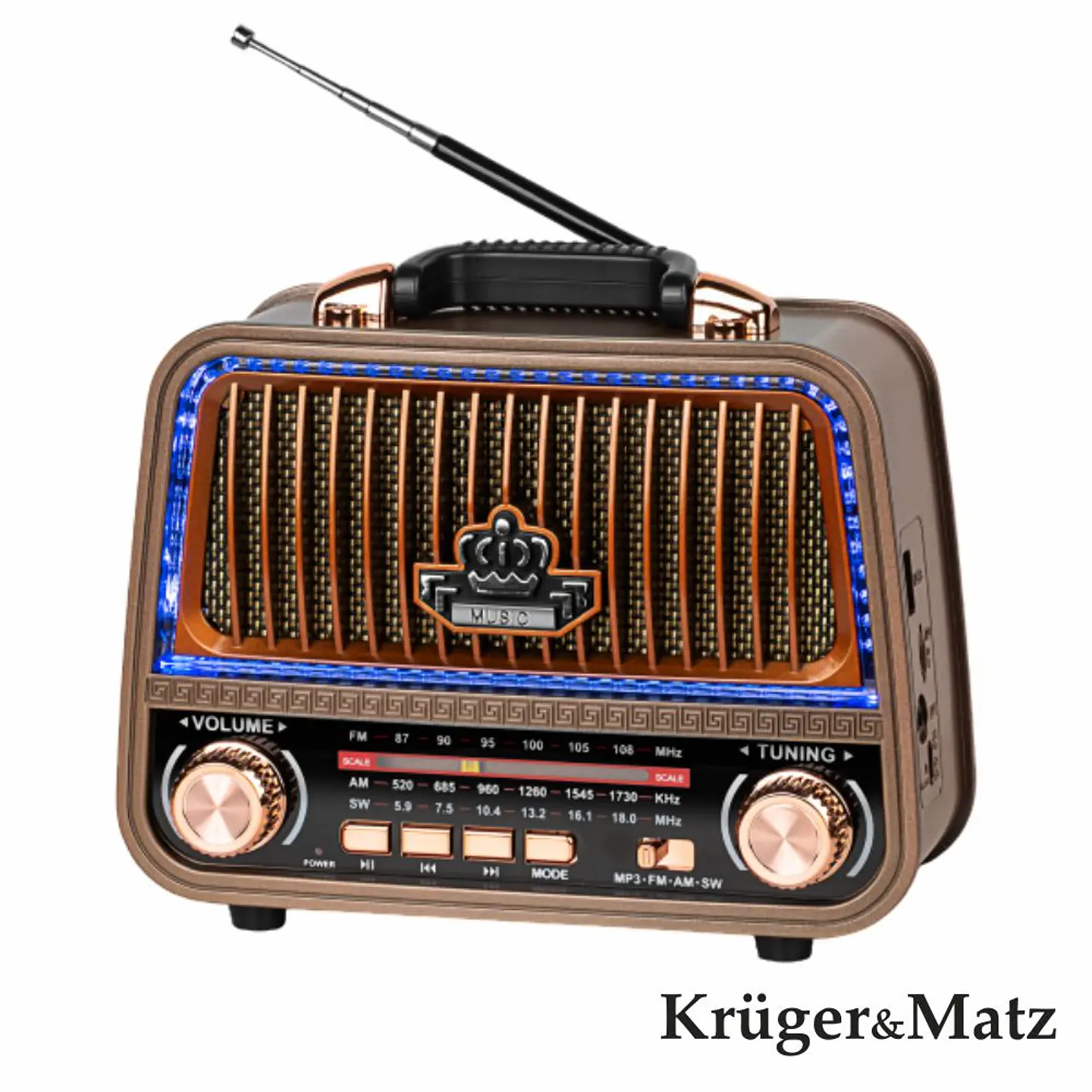 Rádio Portátil FM/AM/SW e MP3 Classica KRUGERMATZ 1